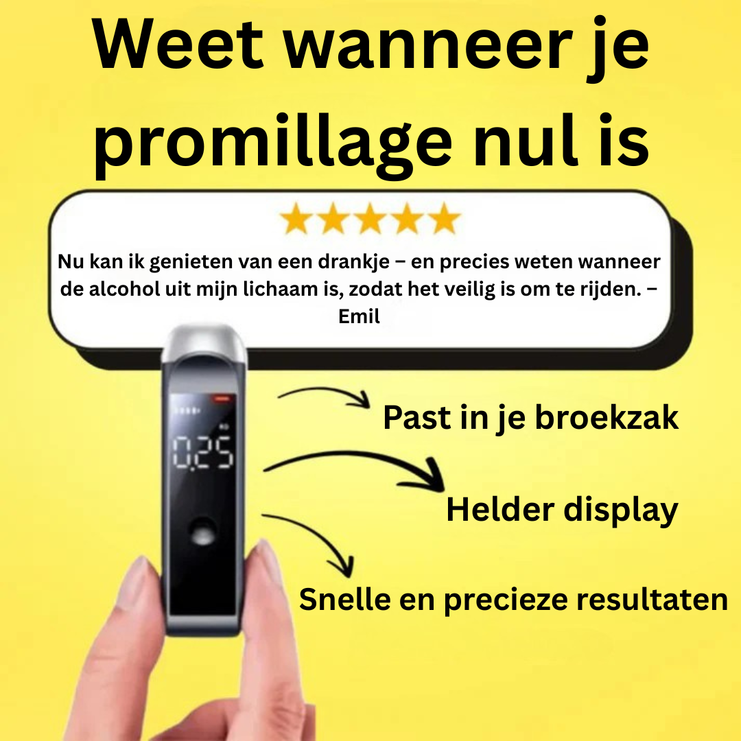 BlowSafe™ | Alcoholtester | Ken je promillage vóór het rijden