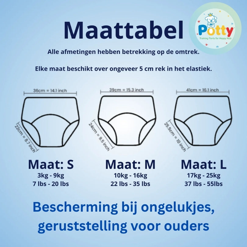 Potty™ Trainingsluiers - zindelijkheid makkelijk gemaakt