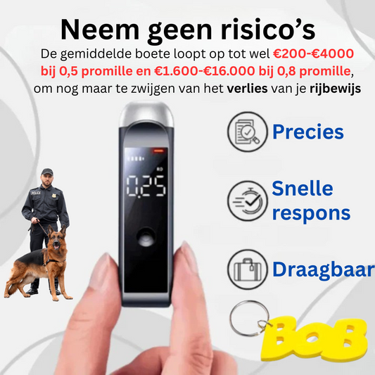 BlowSafe™ | Alcoholtester | Ken je promillage vóór het rijden