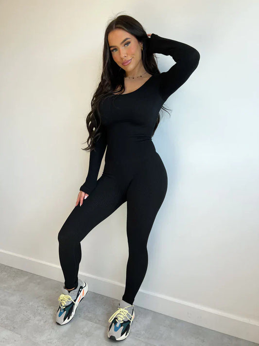 Yséna – Geribbelde jumpsuit